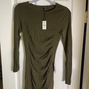 Express Tight Long-Sleeve Dress | Dark Green